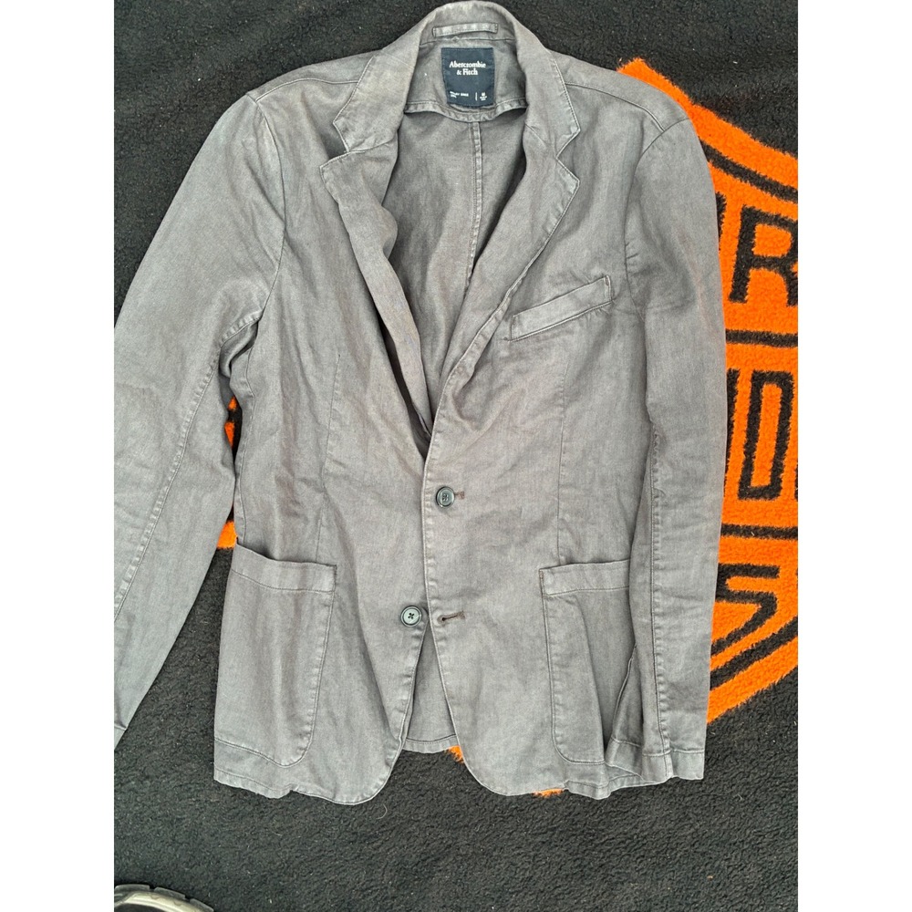 Abercrombie & Fitch Mens Gray Military Style Blazer Sport Coat Size M